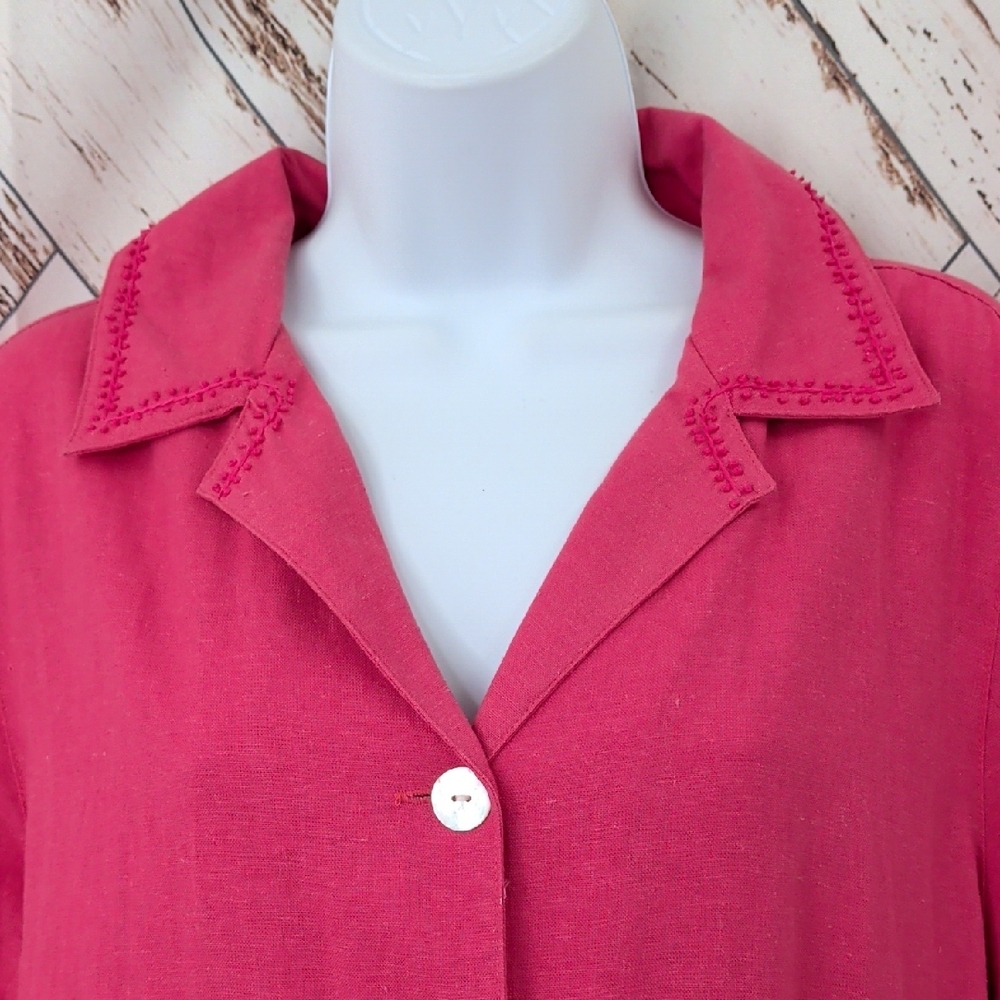 April Cornell Vintage Linen Blend Button Down Dress - Picture 2 of 8